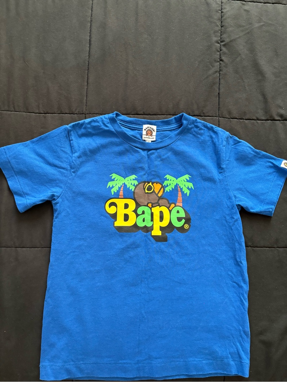 Bape Kids Unisex Royal Blue Tropical Logo Tee